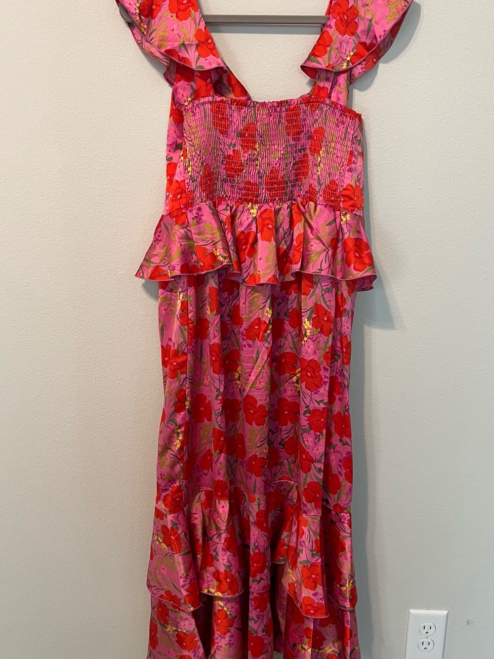 Show Me Your Mumu Reese Ruffle Pink and Red Floral Dress - Picture 3 of 7